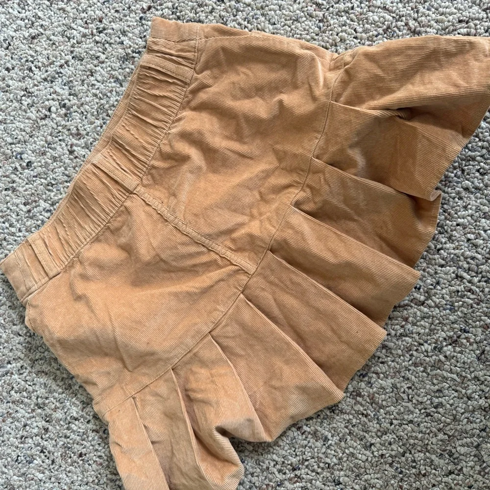 Tan Ruffled Mini Skirt - Picture 5 of 5